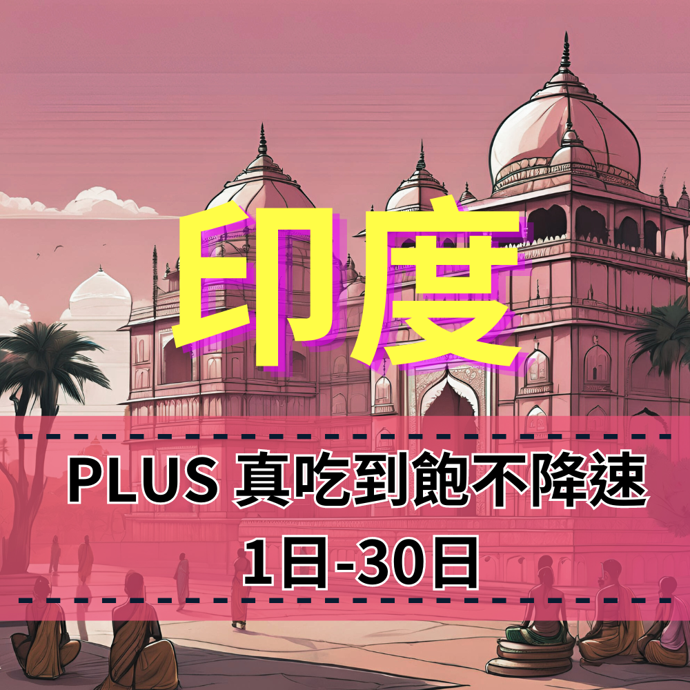 【eSIM】PLUS印度無限流量上網｜真吃到飽、不降速｜ Vodafone / Idea電信｜全境高速暢遊無阻