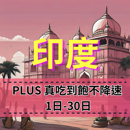 【eSIM】PLUS印度無限流量上網｜真吃到飽、不降速｜ Vodafone / Idea電信｜全境高速暢遊無阻