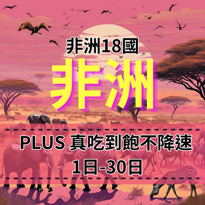 【eSIM】非洲18國PLUS真吃到飽不降速無限流量【吃到飽、穩定、無限上網】